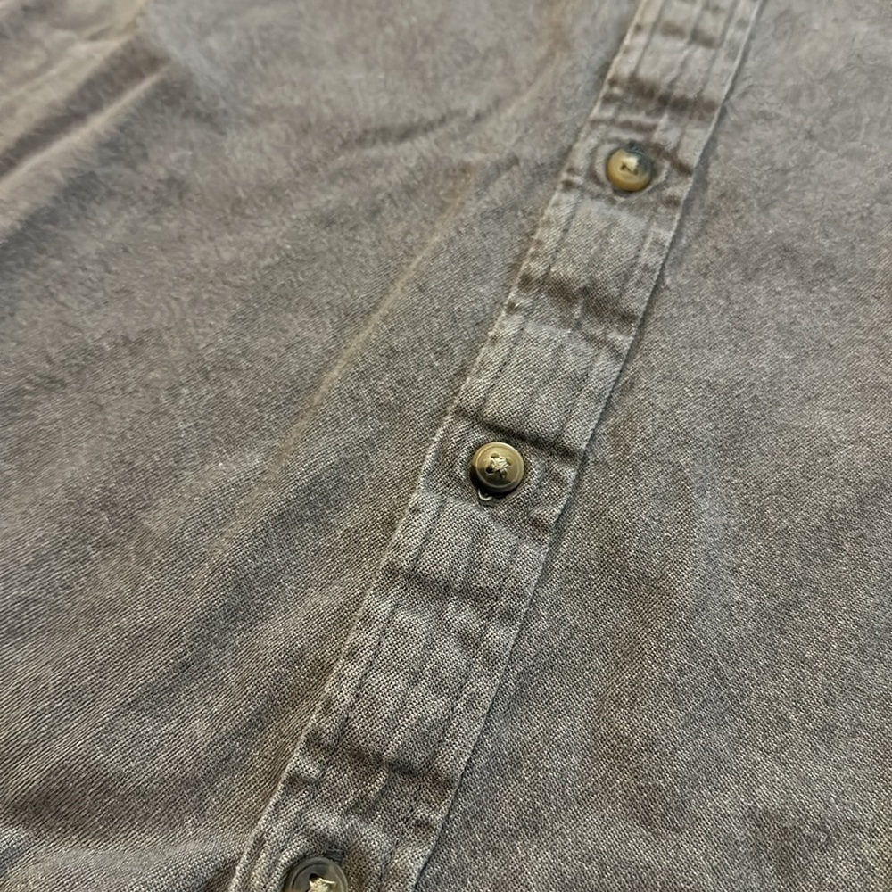 Vintage Wrangler Premium Quality Gray Denim Button Down 100% Cotton- 3XL - Picture 4 of 9